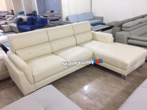 Hình ảnh Bộ ghế sofa da đẹp chữ L phòng khách hiện đại và sang trọng