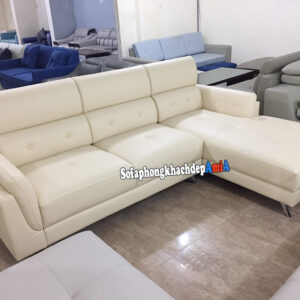 Hình ảnh Bộ ghế sofa da đẹp chữ L phòng khách hiện đại và sang trọng