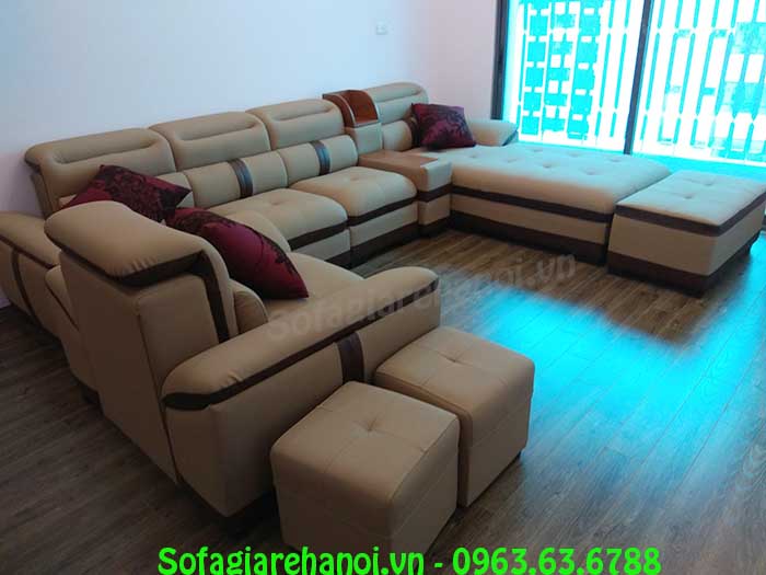 Hình ảnh mẫu ghế sofa da góc chữ L đẹp hiện đại thật sang trọng