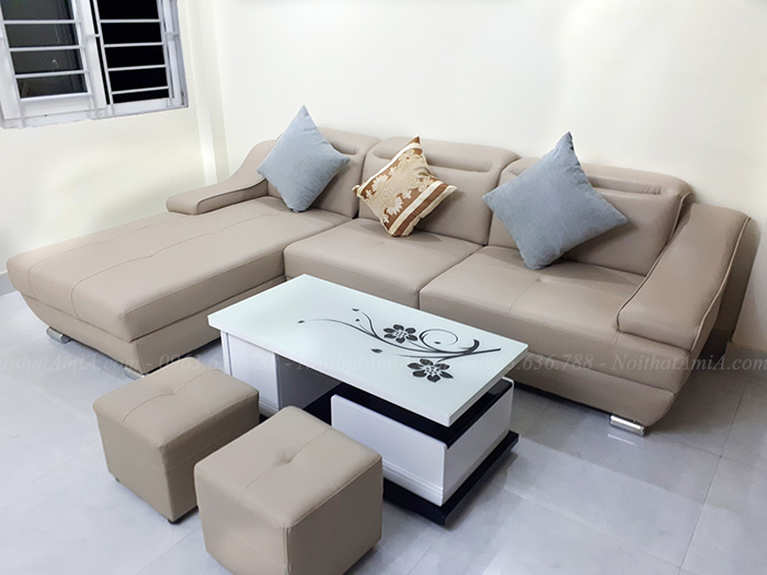 Hình ảnh Bộ ghế sofa da phòng khách đẹp gia đình