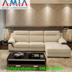 Hình ảnh ghế sofa da góc chữ L mang phong cách thiết kế hiện đại và sang trọng cho không gian căn phòng đẹp