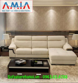 Hình ảnh ghế sofa da góc chữ L mang phong cách thiết kế hiện đại và sang trọng cho không gian căn phòng đẹp