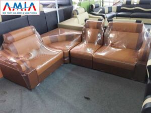 Hình ảnh cho mẫu ghế sofa da góc giá rẻ AmiA SF120 đẹp hiện đại và sang trọng