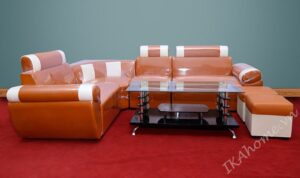 mẫu sofa cho phòng khách màu cam nổi bật