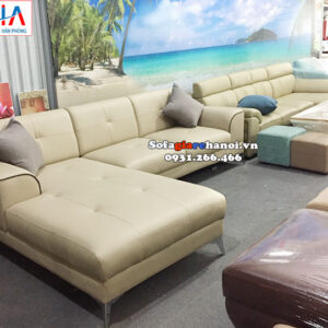 Hình ảnh Các mẫu sofa da góc giá rẻ kê phòng khách đẹp nhà phố, nhà chung cư