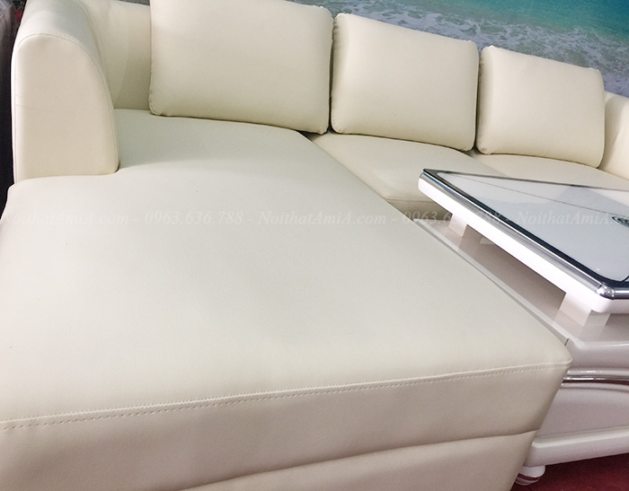 Hình ảnh Chi tiết ghế sofa da chữ L đẹp hiện đại giá rẻ