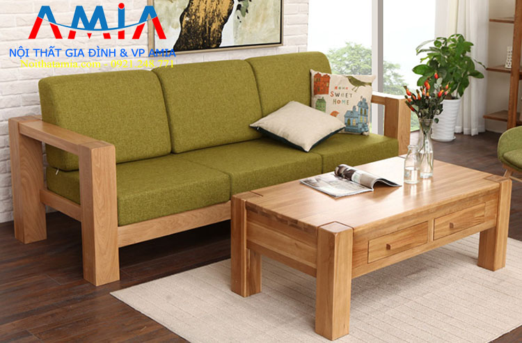 Hình ảnh cho mẫu ghế sofa gỗ đẹp hiện đại với thiết kế dạng văng kích thước nhỏ