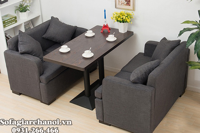 Hình ảnh Ghế sofa cafe đẹp chất liệu nỉ dạng văng 2 chỗ