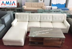 Hình ảnh Ghế sofa da đẹp cho phòng khách gia đình hiện đại