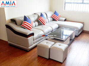 Hình ảnh Ghế sofa da đẹp phòng khách hiện đại và sang trọng