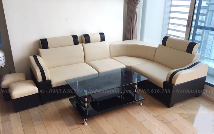 Hình ảnh Ghế sofa da giá rẻ Hà Nội thiết kế đơn giản mà đẹp