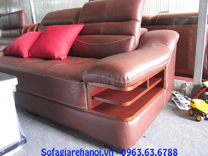 Hình ảnh điểm độc đáo trong thiết kế của bộ ghế sofa da góc chữ L