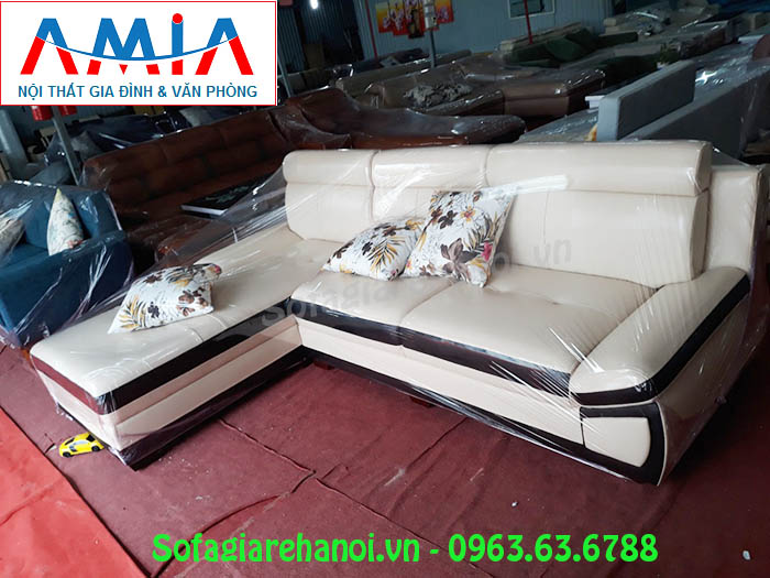 Hình ảnh mẫu ghế sofa da góc chữ L tại Kho Nội thất AmiA