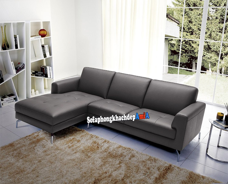 Hình ảnh Bộ ghế sofa da góc L phòng khách đẹp Hà Nội AmiA SFD215