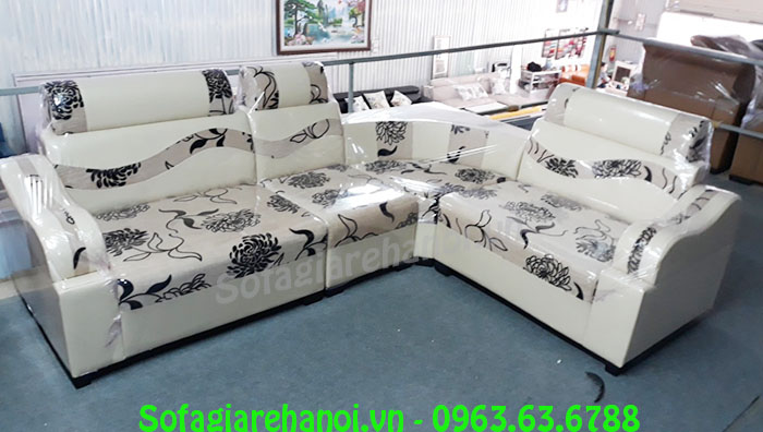 Hình ảnh bộ sofa góc giá rẻ da pha nỉ đẹp hiện đại, sang trọng và trẻ trung