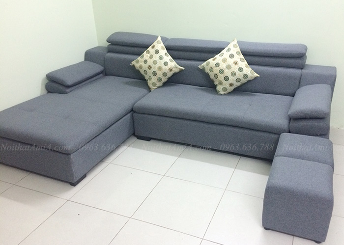 Hình ảnh Mẫu ghế sofa đẹp góc chữ L được làm theo yêu cầu với chất liệu nỉ hiện đại