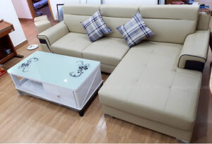 Hình ảnh Ghế sofa đẹp da góc chữ L hiện đại và sang trọng cho căn phòng khách gia đình