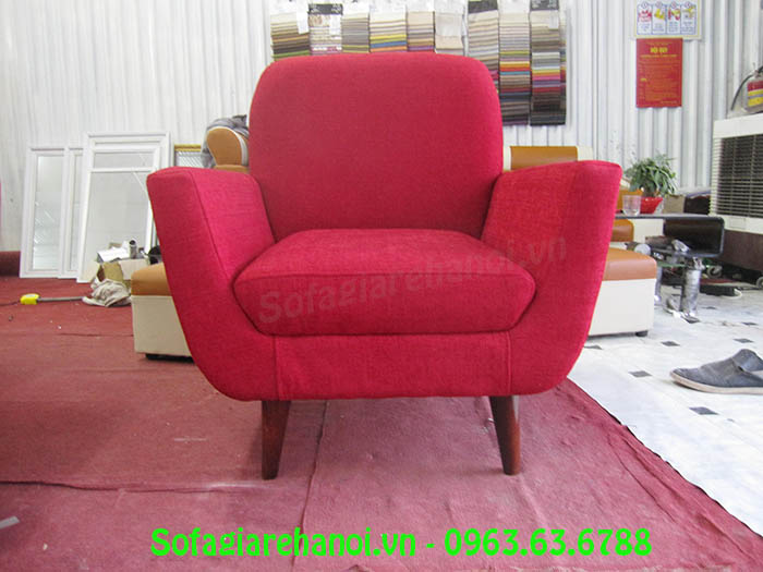 Hình ảnh mẫu ghế sofa đơn màu đỏ cho phòng ngủ hoặc căn p