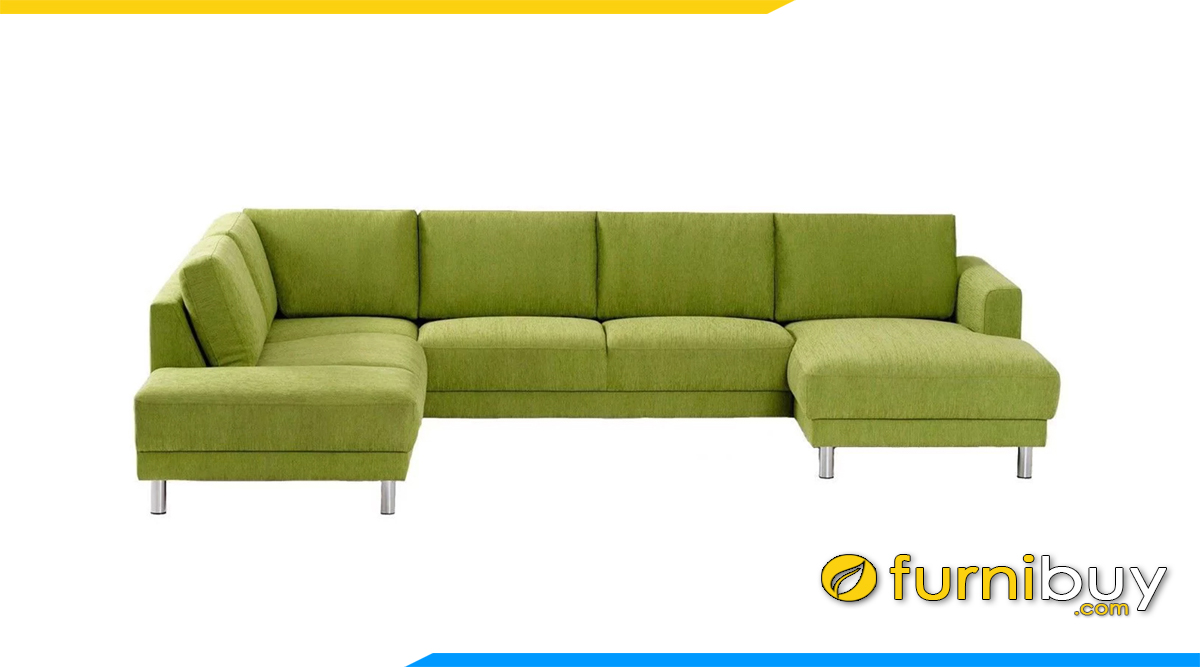 ghe sofa mau xanh com dang goc chu u