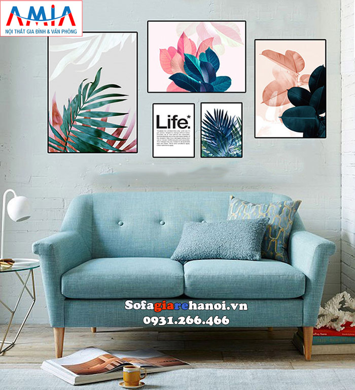 Hình ảnh Ghế sofa màu xanh dương nhạt hiện đại và trẻ trung