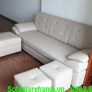 Hình ảnh mẫu ghế sofa nhỏ đẹp dạng ghế văng da thiết kế rút khuy