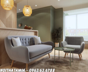 Hình ảnh Ghế sofa nhỏ giá rẻ thiết kế dạng ghế văng hiện đại kết hợp ghế sofa đơn