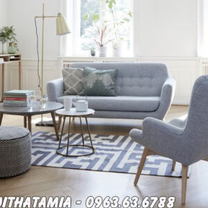 Hình ảnh Ghế sofa nhỏ gọn xinh xắn bài trí trong phòng khách nhỏ gia đình