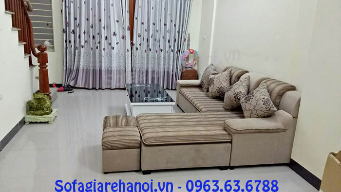 Hình ảnh sofa nỉ chữ L đẹp cho không gian căn phòng khách hiện đại gia đình