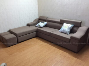 Hình ảnh Mẫu ghế sofa nỉ chữ l đẹp cho phòng khách gia đình