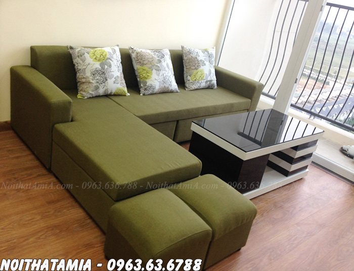 Hình ảnh Ghế sofa nỉ đẹp giá rẻ tại Hà Nội bài trí trong phòng khách chung cư