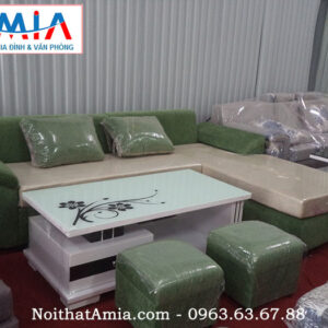 Hình ảnh cho mẫu ghế sofa nỉ đẹp màu xanh rêu AmiA SFN053