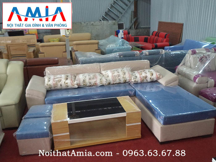 Hình ảnh cho mua ghế sofa nỉ màu xanh da trời trẻ trung hiện đại