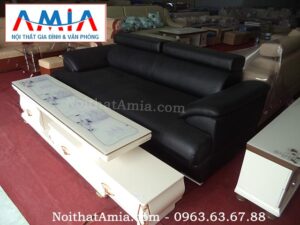 Hình ảnh cho mẫu ghế sofa văng da màu đen đẹp hiện đại cho không gian phòng khách đẹp