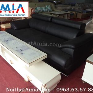 Hình ảnh cho mẫu ghế sofa văng da màu đen đẹp hiện đại cho không gian phòng khách đẹp