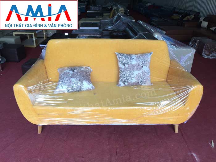 Hình ảnh mẫu ghế sofa văng nỉ đẹp hiện đại với gam màu vàng trẻ trung