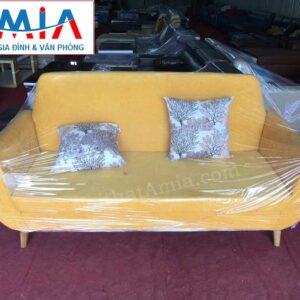 Hình ảnh mẫu ghế sofa văng nỉ đẹp hiện đại với gam màu vàng trẻ trung