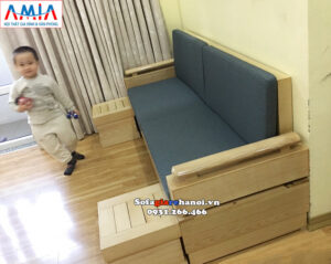 Hình ảnh Mẫu ghế sofa văng gỗ cho phòng khách nhỏ