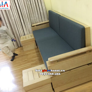 Hình ảnh Mẫu ghế sofa văng gỗ cho phòng khách nhỏ