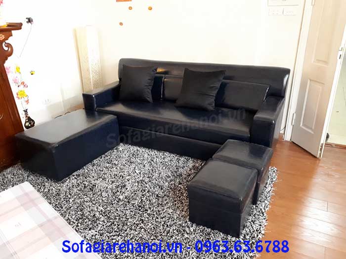 Hình ảnh mẫu ghế sofa văng đẹp màu đen thật sang trọng và đẳng cấp