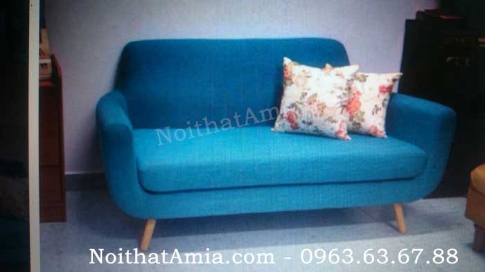 Hình ảnh cho mẫu ghế sofa văng đẹp với gam màu xanh cô ban độc đáo và mới lạ