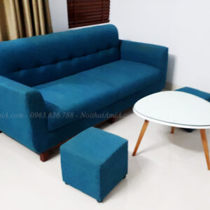 Hình ảnh Ghế sofa văng nỉ đẹp kết hợp bàn trà độc đáo