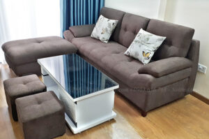 Hình ảnh Mẫu ghế sofa văng nỉ đẹp cho không gian căn phòng khách chung cư