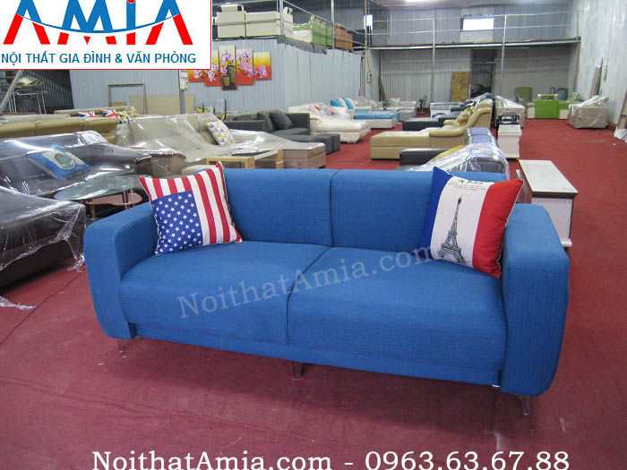 Hình ảnh cho mẫu ghế sofa văng đẹp màu xanh cô ban tinh tế và trẻ trung