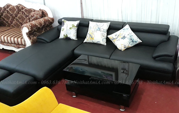 Hình ảnh Mẫu ghế sofa da góc đẹp tại Tổng kho AmiA