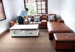 Hình ảnh Ghế sofa văng đẹp da chữ L cho không gian căn phòng khách đẹp