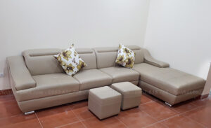 Hình ảnh Mẫu ghế sofa đẹp hiện đại và 2 đôn nhỏ