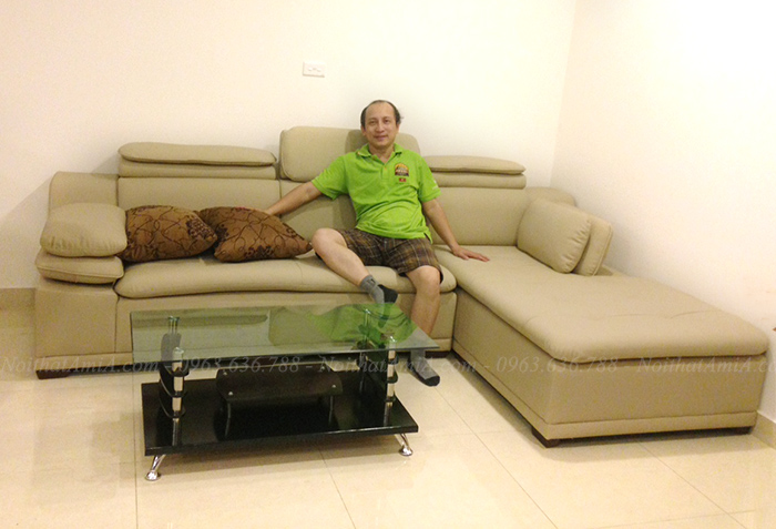 Hình ảnh mẫu sofa đẹp da chữ L AmiA SFD121