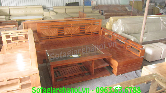 Hình ảnh mẫu ghế sofa gỗ chung cư tại kho Nội thất AmiA