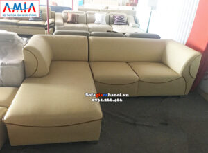 Hình ảnh Mẫu sofa da đẹp chữ L đẹp hiện đại cho phòng khách gia đình