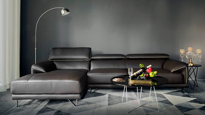 Hình ảnh Mẫu sofa da đẹp màu đen sang trọng và đẳng cấp cho căn phòng khách gia đình